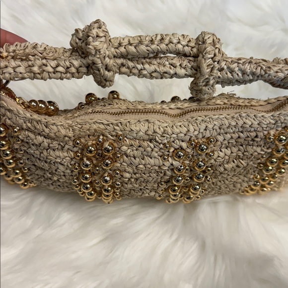 Cult Gaia Hera Studded Raffia top handle Bag - Picture 3 of 5